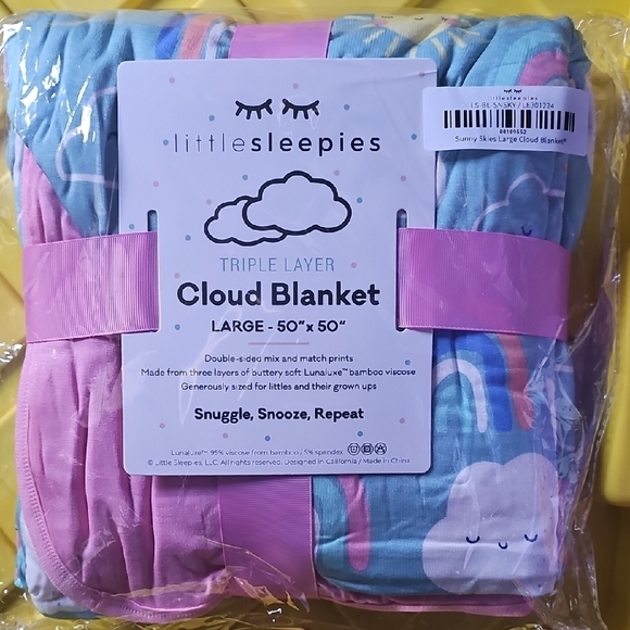 Little Sleepies Other - Little Sleepies Cloud Blanket - Blue and Pink
